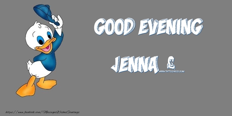 Greetings Cards for Good evening - Animation | Good Evening Jenna